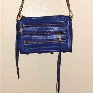Rebecca Minkoff Blue Leather gold hardware bag